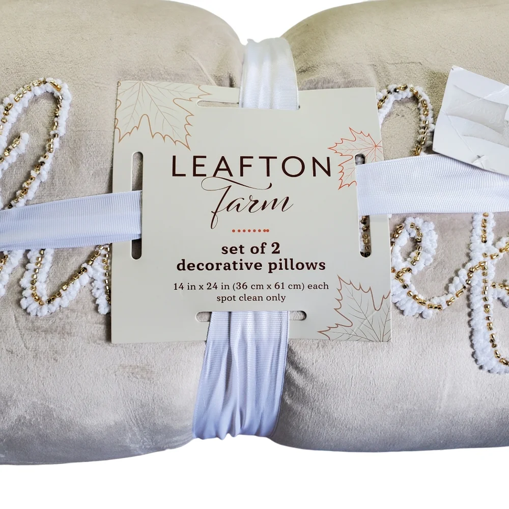 NEW Leafton Farm Set Of 2 Decorative Pillows Autumn/Fall Home Throw Pillows